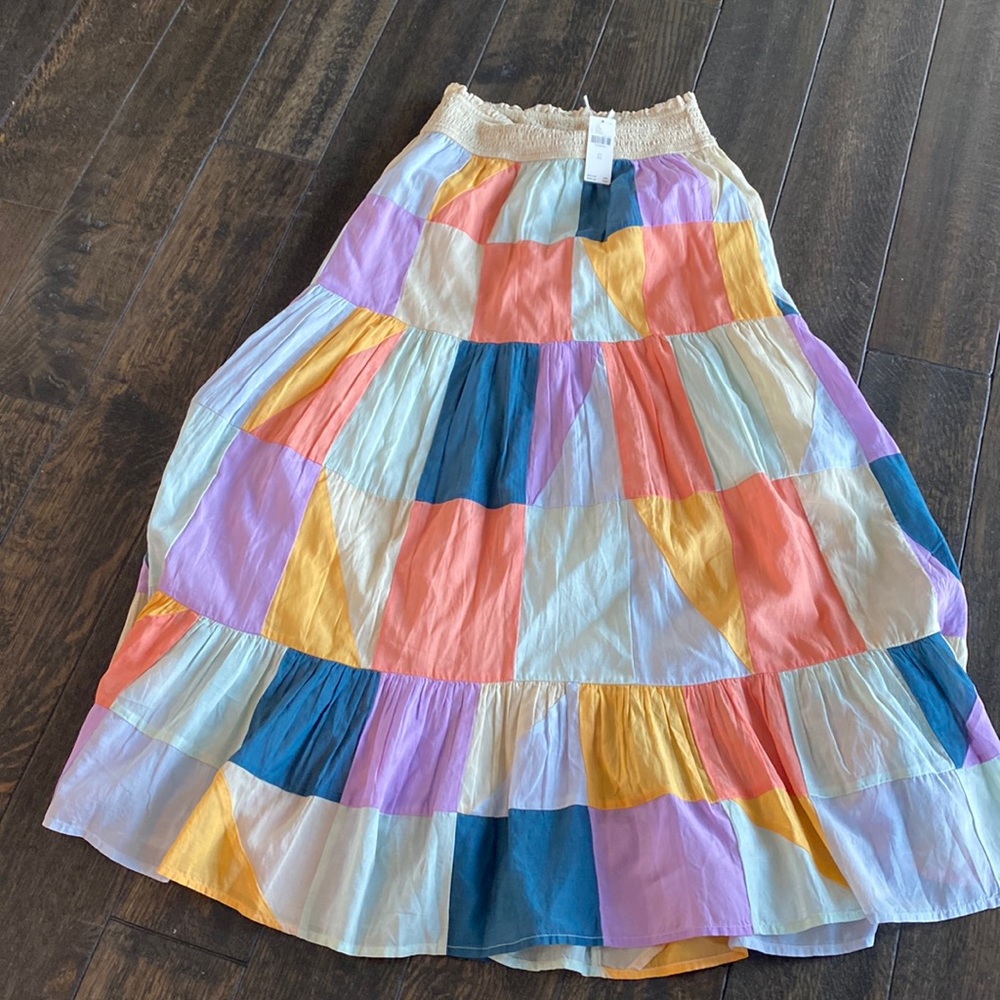 Anthropologie Colorful Patchwork Maxi Skirt